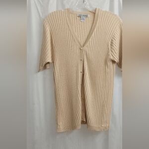 Ryan Harris 100% Silk Short Sleeves Cardigan- Vintage- Size: Medium